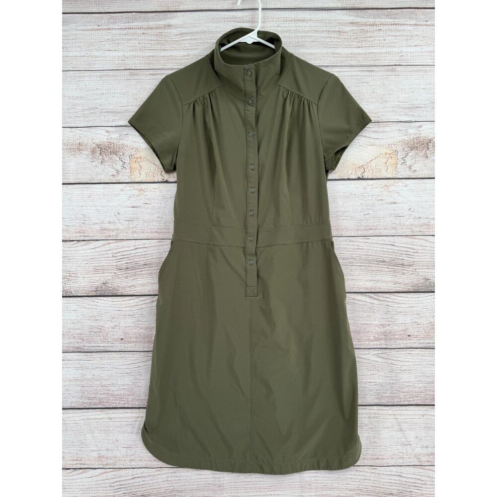 prAna Shadyn Snap‎ Down Shirt Dress Women's Size Small Green